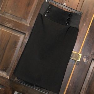 WAIST CINCHING PENCIL SKIRT BUTTON DETAIL GOTHIC